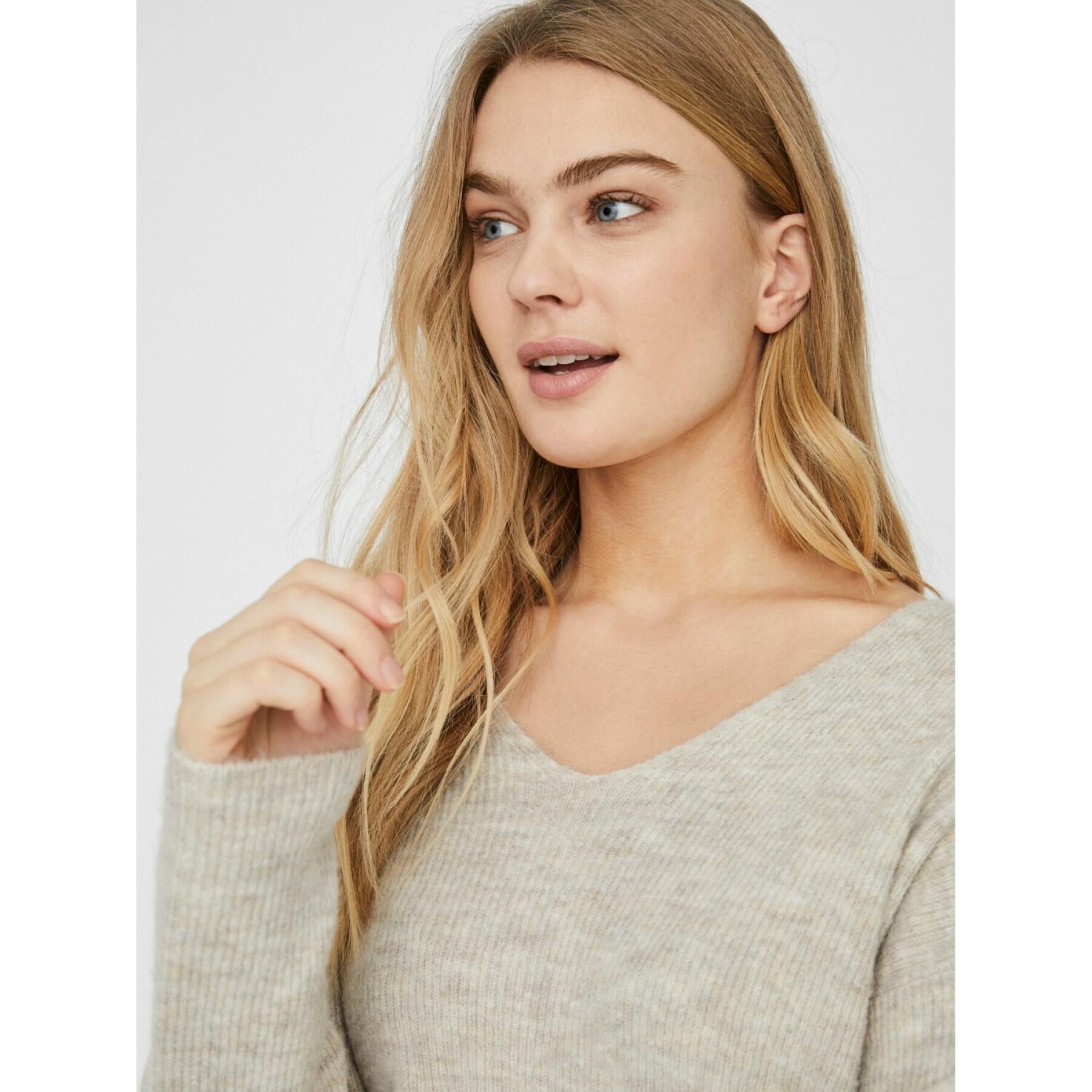 Sweter V-neck dla kobiet Vero Moda vmcrewlefile
