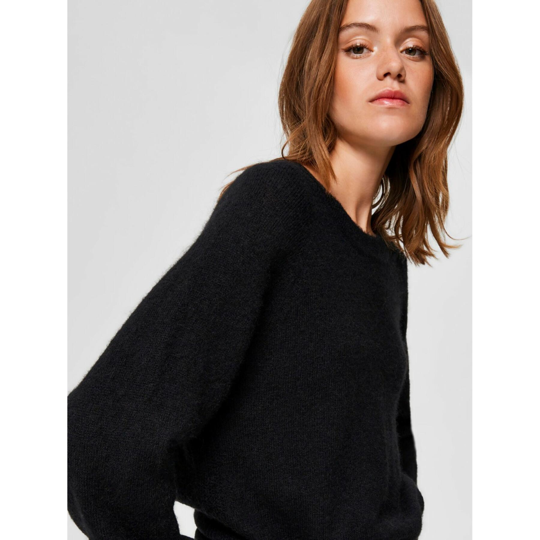Damski sweter z okrągłym dekoltem Selected Lulu