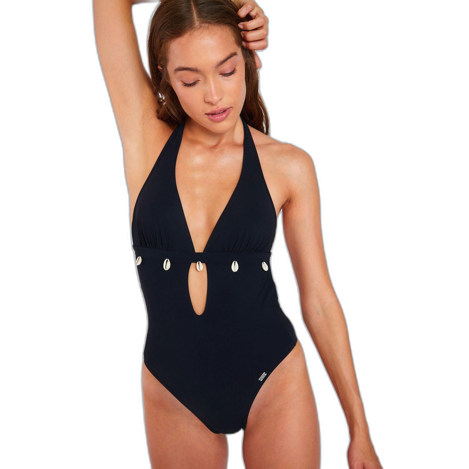 Damski jednoczęściowy kostium kąpielowy Banana Moon Shellina Black
