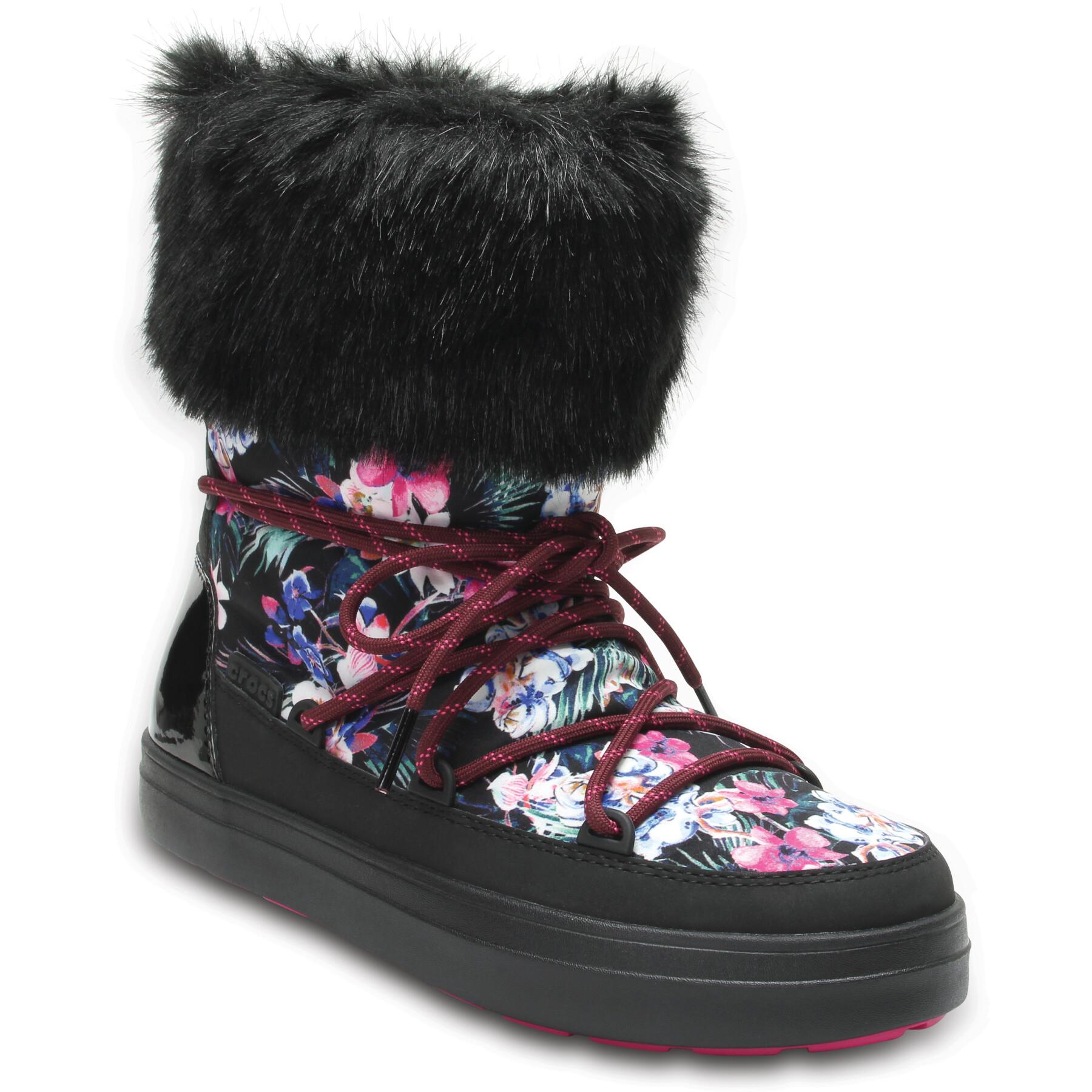 Buty śniegowe damskie Crocs lodgepoint graphic lace
