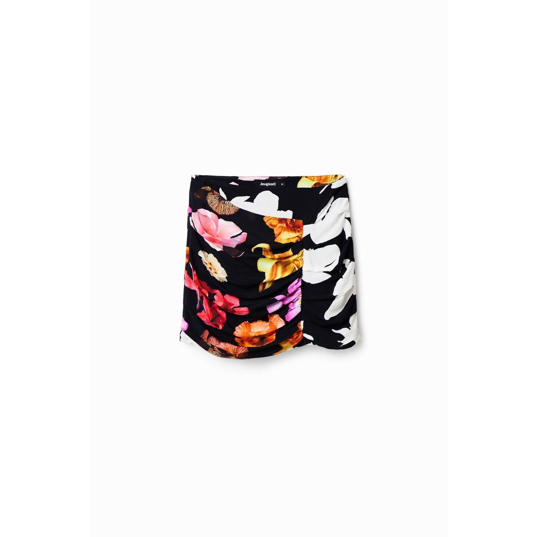 Damska drapowana spódnica mini w kwiaty Desigual