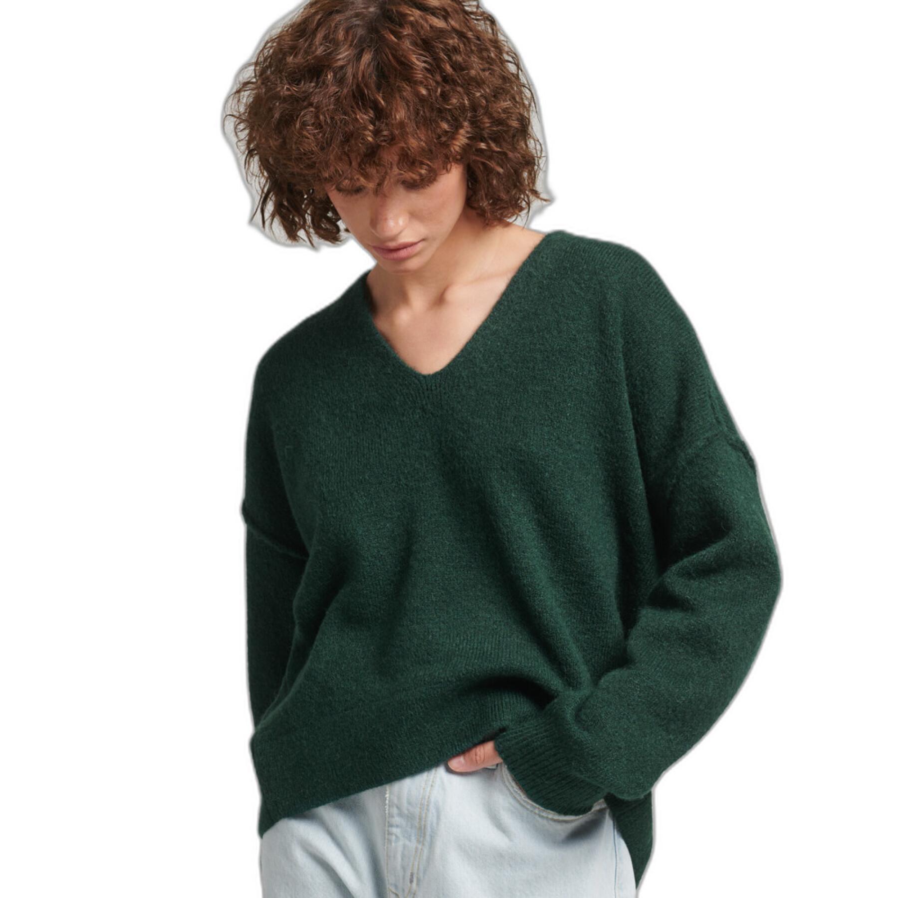 Damski luźny sweter z dekoltem v-neck Superdry