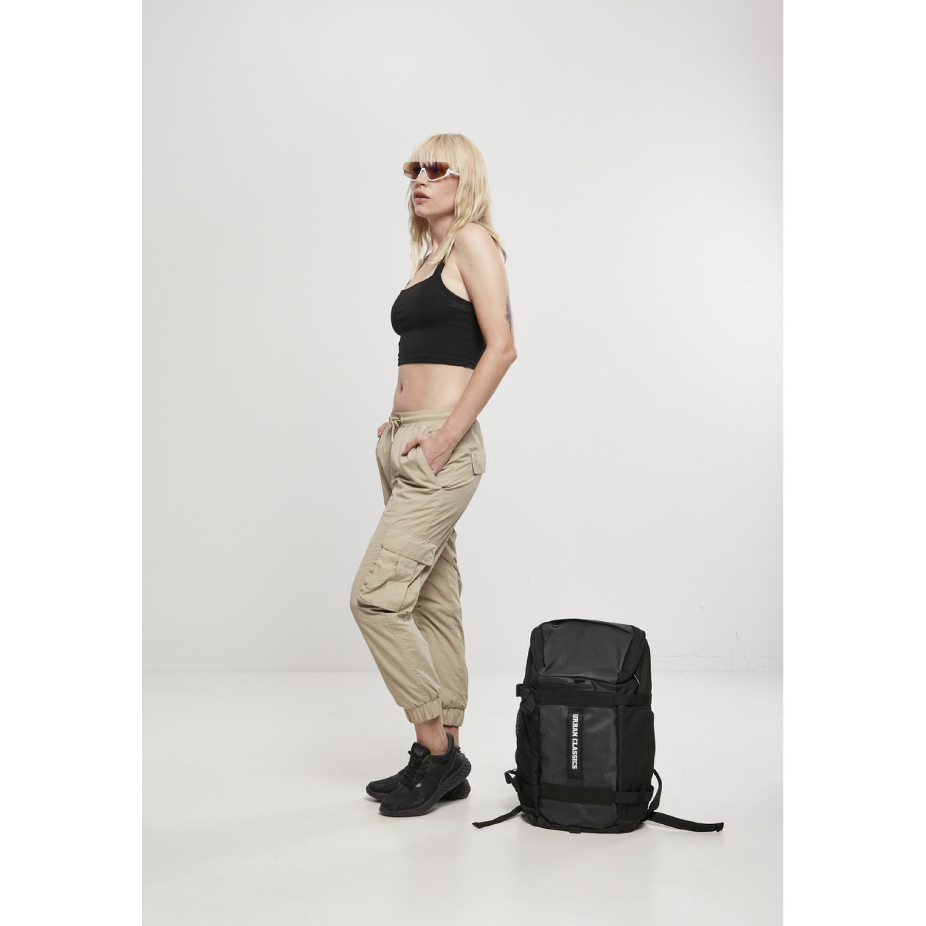 Spodnie cargo dla kobiet Urban Classics wysoka talia crinkle