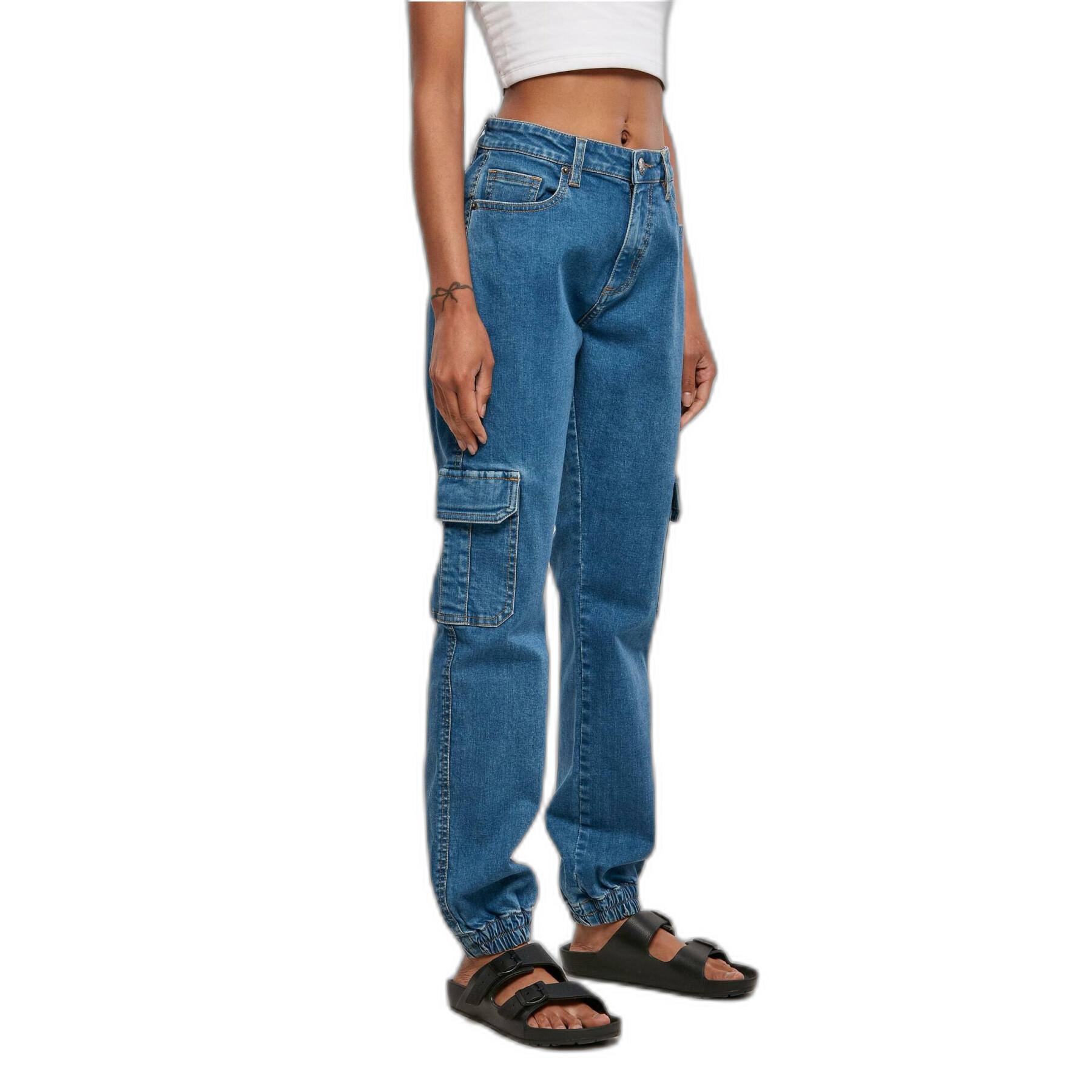 Damskie spodnie cargo Urban Classics Organic Stretch Denim