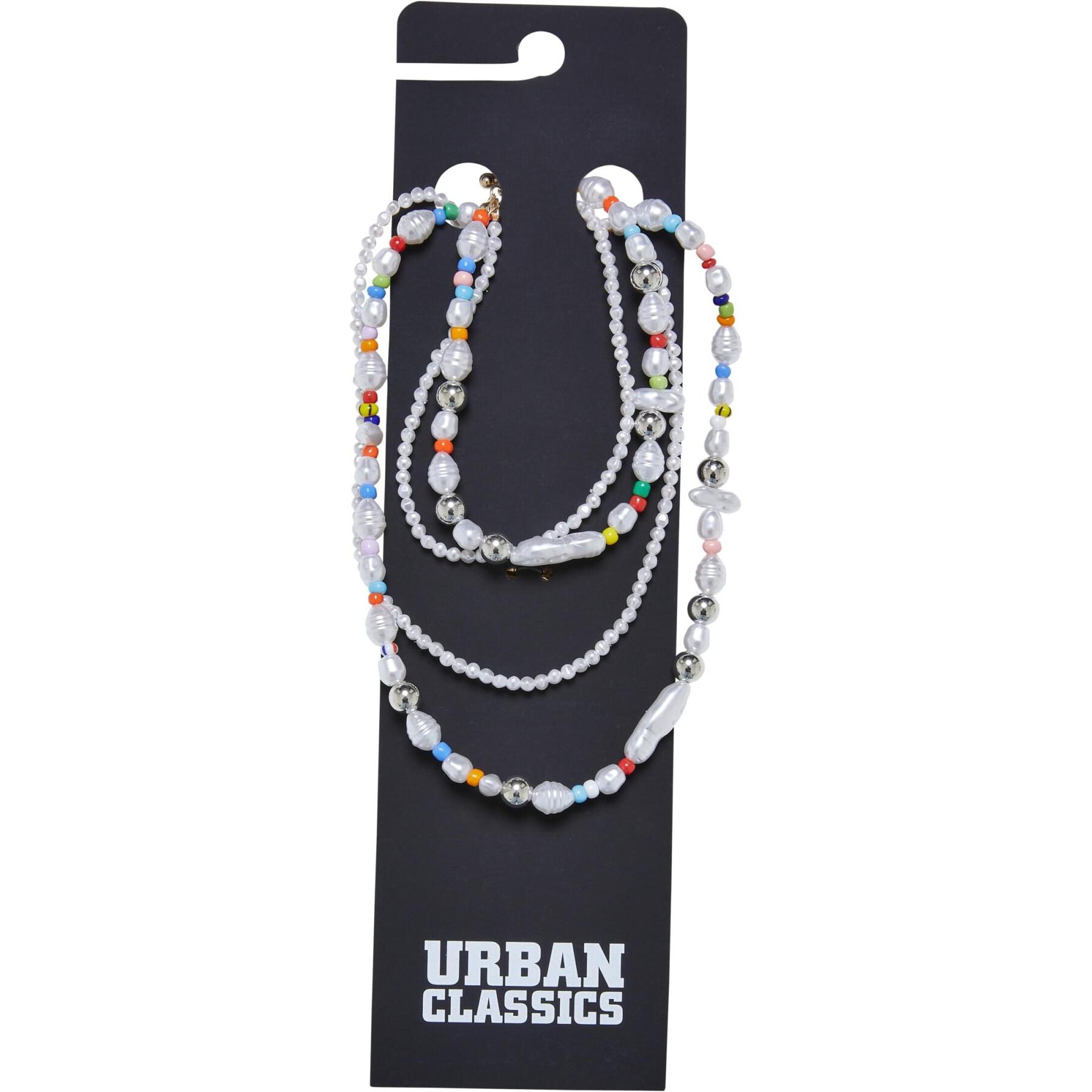 Naszyjnik i bransoletka na kostkę z różnymi koralikami dla kobiet Urban Classics