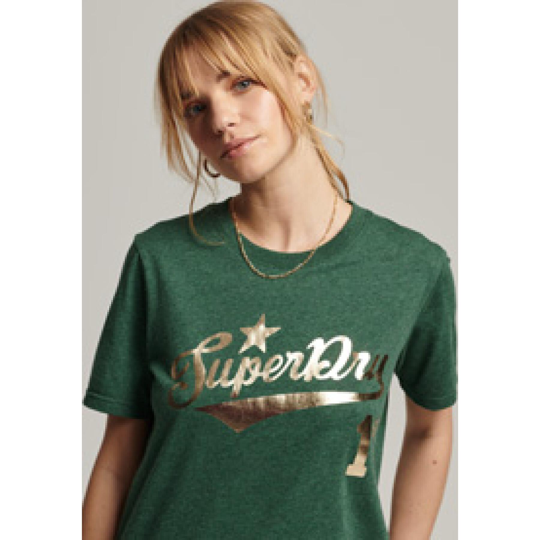 Koszulka z krótkim rękawem dla kobiet Superdry Vintage Script Style College