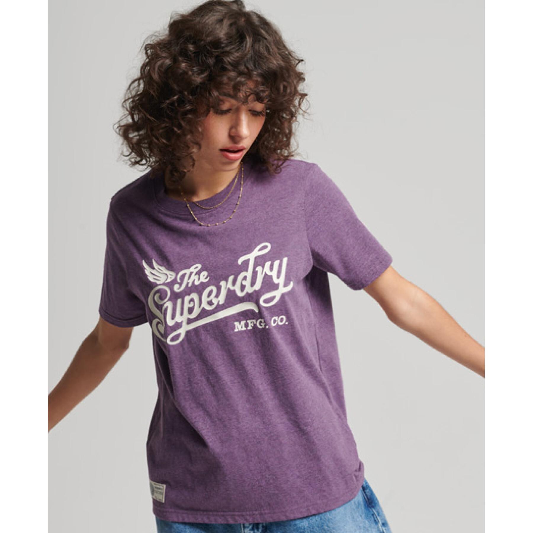 Koszulka z krótkim rękawem dla kobiet Superdry Vintage Script Style College