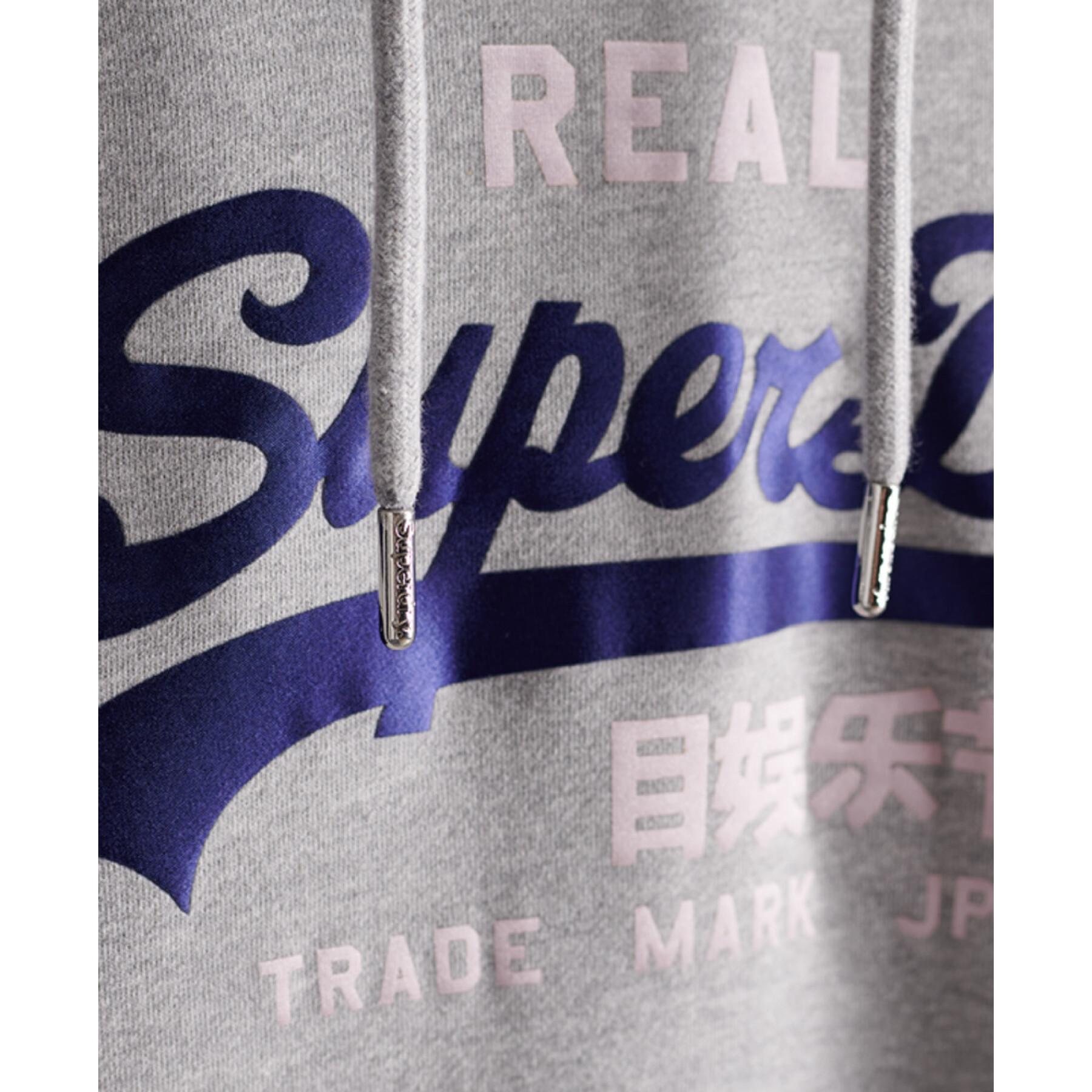 Damska bluza z kapturem Superdry Vintage Logo Duo en satin
