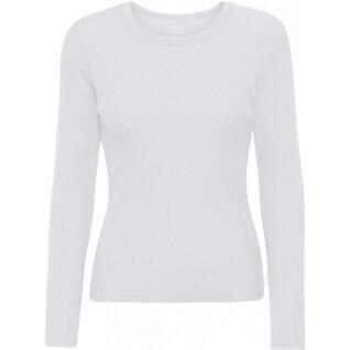 Damska koszulka z długim rękawem w prążki Colorful Standard Organic optical white