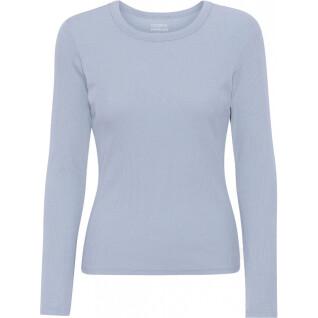 Damska koszulka z długim rękawem w prążki Colorful Standard Organic powder blue