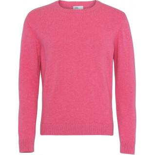 Wełniany sweter z okrągłym dekoltem Colorful Standard Classic Merino bubblegum pink
