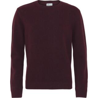 Wełniany sweter z okrągłym dekoltem Colorful Standard Classic Merino oxblood red