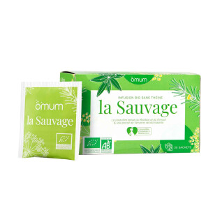 La sauvage: organiczna herbata ziołowa bez teiny 20 torebek Omum
