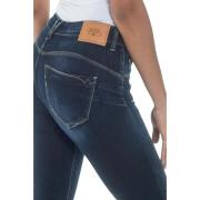 Damskie jeansy z wysoką talią Le Temps des cerises pulp 7/8 N°1