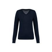 Damski sweter z merynosów z dekoltem v-neck Kariban Premium